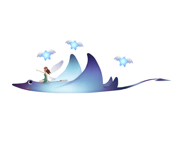 海王——“成长精灵”魔鬼鱼包装插画设计